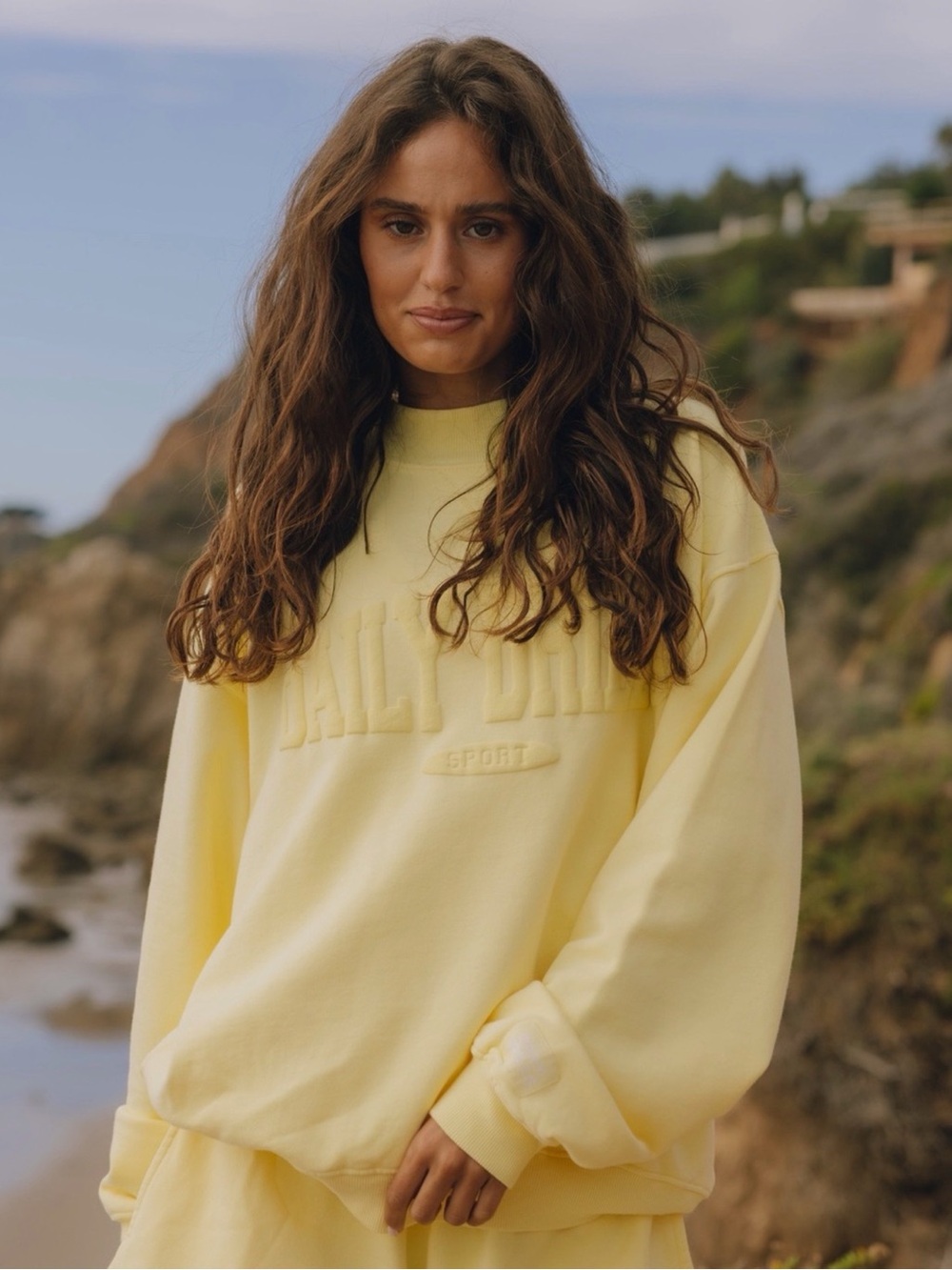 Daily Drills Oversized Vintage Sports Crew - Lemonade